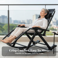 Foldable Design Folding Rocking Chair Adjustable Backrest Folding Rocking Lounger Ergonomic Support Recliner Breathable Seat for Seniors, Campers, Tailgaters, Balcony, Rest Time, Living Room, Garden