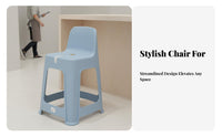 With Backrest Molded Seat High Stool Anti-Slip Feet Bar Chair Easy to Clean Seating Furniture Stable Base for Business Owners, Homeowners, hosts, Restaurant, Dining Room, Cafe, Kitchen