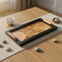 Solid Wood Wooden Tray Retro Design Rectangular Tray Easy to Carry Charcuterie Board Decorative Grain