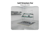 Heavy Duty Anti-Static Workbench Multifunctional Assembly Line Table Double-Decker Work Table Built-in Power Sockets for Technicians, Factory Workers, DIY Enthusiasts, Laboratory, Garage, Home Improvement