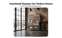 Multipurpose Design Freestanding baker's Rack with Cabinet utilitarian design Multi-Tier baker's Rack Sturdy Frame Kitchen Organizer Raised Guardrail for Home Cooks, Homeowners, Families, Dining Room, Pantry, Cviewee Station