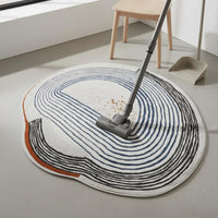 Light Luxury Irregular Shape Rug Easy to Clean Irregular Shaped Rug Washable Freeform Shape Carpet Soft Feel for Living Room, Under Coffee Table, Bedside, Bedroom