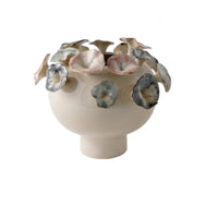 Vase with Petal Relief Minimalist Sculptural Vase Wabi-Rustic Elegance for Living Room