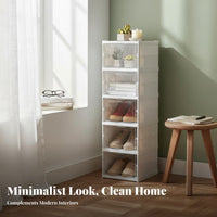 Dust-Proof Foldable Shoe Rack Multifunctional Foldable Shoe Cabinet Dustproof Stackable Sneaker Storage Installation-Tool-No-Assembly for Apartment Dwellers, Homeowners, Entryway, Hallway, Bedroom, Dorm Room