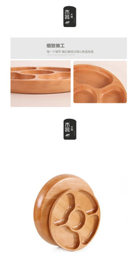 Beech Wood Five-Compartment Snack Tray