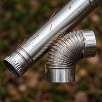 Stainless Steel Chimney Pipe and Elbow Kit for Outdoor Wood Stoves and Fire Pits
