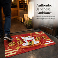 Japanese Cartoon Lucky Cat Washable Non-Slip Absorbent Floor Mat for Bathroom and Kitchen