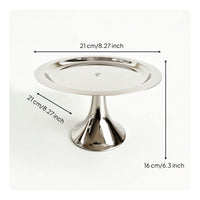 Stainless Steel Serving Plate with Raised Center Mirror Polished Dessert Tray Easy to Clean Cake Platter Food-Grade for Bakers, Buffets