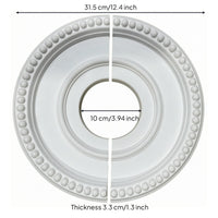 Concentric Rings PU Ceiling Plate Beaded Border Split Ceiling Plate Two-Piece