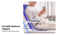 Ergonomic Design Adjustable Bed Backrest Padded Headrest Sit-up Support Frame Foldable & Portable for Adults, Nursing Home, Bedroom, Reading
