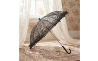 Vintage Lace Parasol Curved Handle Decorative Lace Parasol Lightweight Fashion Accessory for Bride, Weddings