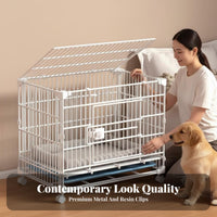 Easy to Clean Stackable Dog Kennel Rust-Proof Small Dog Transport Kennel Double Door Rolling Pet Crate for Travel