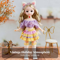 30cm Dressing up Doll Changeable Outfits BJD Doll Detailed Clothing Poseable Anime Figure for Girls, Collectors