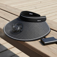 Lightweight USB Charging Fan Visor Breathable Fan Sun Visor Wide Brim Headwear for Beach, Gardening