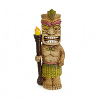 Tiki Statue with Light up Eyes Wood Look Tiki Statue with LED Eyes Lawn Ornament Glowing Tropical for Patio, Yard