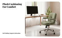 Height Adjustable Upholstered Swivel Armchair Modern Aesthetic Upholstered Computer Seat Soft Padding Desk Chair Ergonomic Design for Gamers, Students, Adults, Study Room, Bedroom, Dressing Table
