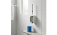 No-Drill Wall-Mounted Toilet Brush 360-Degree Cleaning Replaceable-Head Toilet Brush Compact