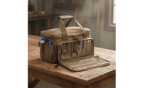 Water-Resistant Material Heavy Duty Tool Bag Waterproof Bottom Multi-Pocket Tool Tote Large Opening Padded Handle for Electricians, Carpenters, Mechanics, Home Improvement, Jobsite, Outdoor Maintenance