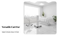 Cosmetology Station Trolley Full-Rotation Wheels Esthetician Trolley Cart Cosmetic Machine Stand Sturdy Duty Wheeled Salon Cart