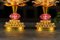 Seven-Color Lotus LED Electronic Buddha Lamp, Rechargeable, Home Use