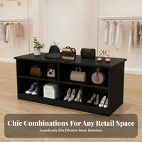 Versatile Center Island Display Table Simple Design Shoe and Bag Display Stand Stable Structure Shop Furniture Strong Load-Bearing for Boutique Owners, Retailers, Retail Managers, Temporary Shops, Gift Shop, Tradeshows