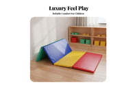 Folding Gymnastics Mat Foldable Design Rainbow Folding Play Mat for Preschoolers, Young Children, Preschool, Daycare, Home Gym