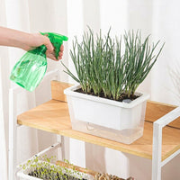 Plant Pots and Flower Pots for Window Sill, Self Watering Trough Planter, 23*8.7cm Vegetable Planter with Inner Pot, Modern Window Boxes Pack