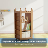 Large Capacity Rotating Castle book storage unit Multi-Functional Storage kids' Furniture Space-Saving book storage unit Easy to Assemble for Children, Preschoolers, Toddlers, Playroom, Nursery, Kindergarten, Classroom