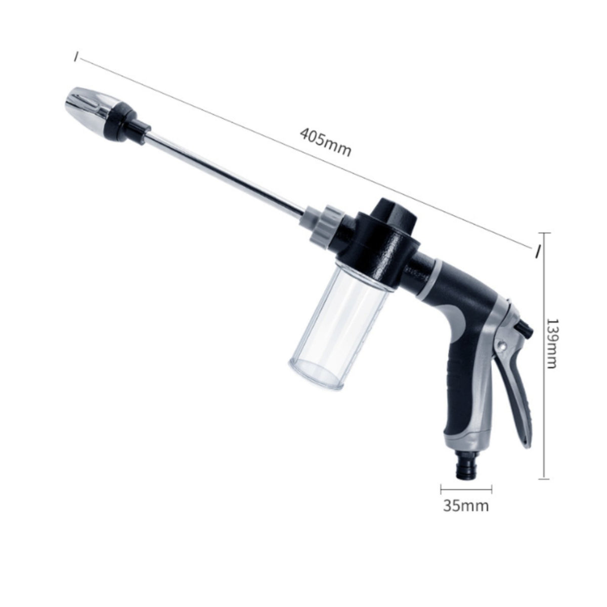 Foam Cannon Wand Switchable Rinse and Rich Lather for Vehicle Detailing