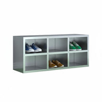 Rust-Proof Stainless Steel Shoe Cabinet Easy to Clean Multi-Compartment Shoe Locker Heavy-Duty Workplace Furniture for Workshop