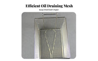 Front Hook Design Deep Fryer Basket Rust-Proof Stainless Steel Mesh Basket Heat Resistant Stainless Steel Frying Colander Large Capacity for Chefs, Restaurant