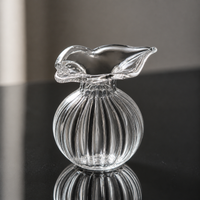 DIY Miniature Dollhouse Wavy Mouth Glass Vase for Crafts