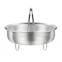 Raised Rim Stainless Steel Steaming Basket Arched Handles Stainless Steel Steamer Basket Support Feet Kitchen Tool Fine Steam Holes