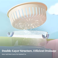 Double Layer Drain Basket Multi-Versatile Produce and Vegetable Washing Bowl Quick Draining Kitchen Colander and Bowl Set