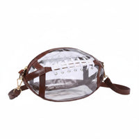 Waterproof Rugby Ball Bag Lightweight Clear PVC Shoulder Bag Transparent Design Travel Accessory Easy to Clean for Toiletries, Daily Carry