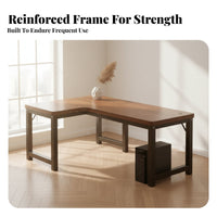 Space-Saving L-Shaped Desk with Shelves Large Workspace L-Shaped Workstation with Storage Spacious Tabletop Corner Table Sturdy Construction for Students, Professionals, Gamers, Bedroom, Study Room