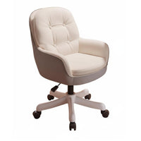 With casters Scalloped backrest rotating Chair Height Adjustable Vanity Stool Shell-Shaped backrestrest Indoor Seating effortless Rolling Casters for Students, Home Office Workers, Beauticians, Bedroom, Dorm Room, vanity area, Salon