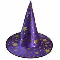 Starry Design Star Print Wizard Hat Stage Prop Pointed Wizard Hat Magical Look Costume Accessory Soft