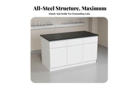 Strong Load-Bearing Capacity Steel Laboratoryoratory Oratory Workbench Stable Structure Resistant Workstation Easy to Clean Science Experiment Table for Researchers, Scientists, Students, Research Center, School, Hospital, Factory