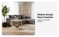 Space-Saving C-Shaped End Table Multi-Functional Nightstand Modern design Household Furniture 2-Tier Storage for Apartment Dwellers, Homeowners, Students, Living Room, Next to Sofa, Balcony, Small Spaces