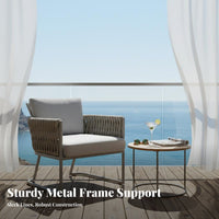4 Pieces Handwoven Design 4-Piece Woven Sofa Set weatherproof outsidedoor Furniture sunlight-resistant-Resistant Garden Seating Group Low Maintenance for Hotel Managers, entertainment hosts, Balcony, Patio, rearyard, Terrace