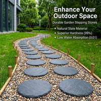 Black Stone Garden Stepping Stones, High Slip Resistant Courtyard Stepping Stones, Functional Garden Pathway Pavers, Cleft Finish Outdoor Steps