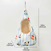 Linen Pet Hammock and Guinea Pig Bed, Triangular Guinea Pig Bed for Hamsters and Rats, Warm Fleece Lined Winter Swing with Hook Mounting