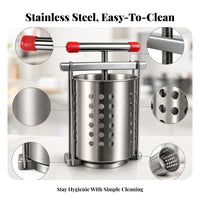 Perforated Basket Screw Press Juicer Cylindrical Vegetable Press Removable Parts Manual Juicer Compact