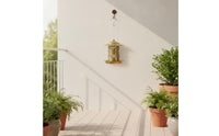 Outdoor Bird Feeder with Tray Metal Hanging Bird Feeder Decorative Bronze for Nature Lovers, Garden, Yard, Patio