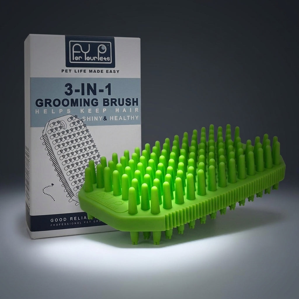Cat Brush and Dog Brush for Hair Removal, Double-Sided Design for Dog Grooming and Cat Grooming, Dog Shampoo Brush with Stiffer Silicone Nubs