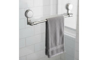 Suction Cup Towel Rack Space Saving Extendable Towel Bar Waterproof No-Tools Required Washroom Shelf for Renters, Shower, Kitchen