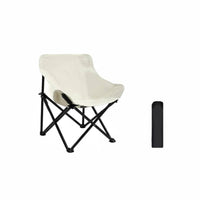 Tear-Resistant Material Portable Moon Chair Wide Seat High Back Camping Chair Stable Structure Outdoor Furniture for Picnic, Beach, Fishing