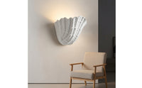 Wall Sconce with Shell Shade Elegant Shell Wall Sconce Light Fixture Cozy Artisanal for Hallway, Bedroom