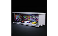 Graffiti Parking Garage Display Gift Design 1:64 Parking Lot Model Acrylic Cover Lighted Car Storage Box for Collection
